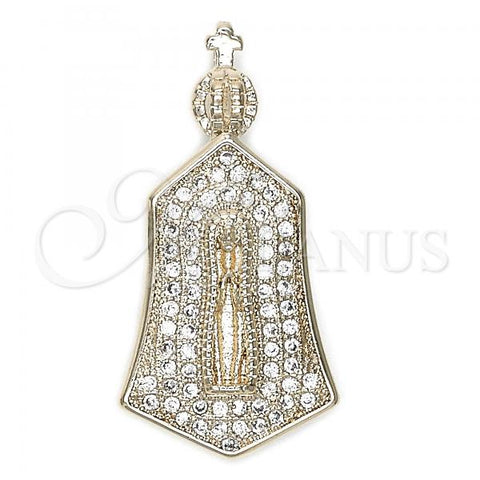 Oro Laminado Religious Pendant, Gold Filled Style Hand of God Design, with  Micro Pave, Golden Finish, 05.156.0026