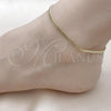 Oro Laminado Basic Anklet, Gold Filled Style Miami Cuban Design, Polished, Golden Finish, 04.213.0095.10