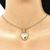 Oro Laminado Pendant Necklace, Gold Filled Style Heart Design, Polished, Golden Finish, 04.117.0013.20