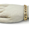 Stainless Steel Basic Bracelet, Figaro Design, Diamond Cutting Finish, Golden Finish, 03.116.0037.1.09