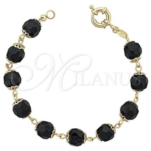 Oro Laminado Fancy Bracelet, Gold Filled Style Ball Design, Golden Finish, 5.038.007