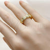 Oro Laminado Elegant Ring, Gold Filled Style Shell Design, Polished, Golden Finish, 01.341.0166