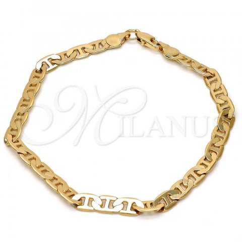 Gold Tone Basic Bracelet, Mariner Design, Polished, Golden Finish, 04.242.0032.09GT