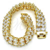 Oro Laminado Tennis Bracelet, Gold Filled Style with White Cubic Zirconia, Polished, Golden Finish, 03.284.0017.08