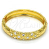 Gold Tone Individual Bangle, with White Crystal, Polished, Golden Finish, 07.252.0015.05.GT (14 MM Thickness, Size 5 - 2.50 Diameter)