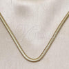 Oro Laminado Basic Necklace, Gold Filled Style Rat Tail Design, Polished, Golden Finish, 04.341.0134.18