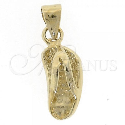 Oro Laminado Fancy Pendant, Gold Filled Style Shoes Design, Diamond Cutting Finish, Golden Finish, 5.183.050