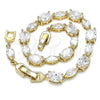 Oro Laminado Tennis Bracelet, Gold Filled Style with White Cubic Zirconia, Polished, Golden Finish, 03.283.0023.08