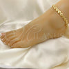 Oro Laminado Fancy Anklet, Gold Filled Style Polished, Golden Finish, 03.210.0064.10