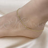 Oro Laminado Basic Anklet, Gold Filled Style Figaro Design, Polished, Golden Finish, 04.213.0240.10