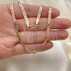 Oro Laminado Basic Necklace, Gold Filled Style Mariner Design, Polished, Golden Finish, 5.222.026.22