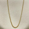 Oro Laminado Basic Necklace, Gold Filled Style Box Design, Polished, Golden Finish, 04.99.0009.18
