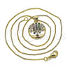 Oro Laminado Pendant Necklace, Gold Filled Style with Multicolor Cubic Zirconia, Polished, Golden Finish, 04.207.0004.18