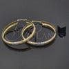 Oro Laminado Large Hoop, Gold Filled Style Diamond Cutting Finish, Tricolor, 107.006