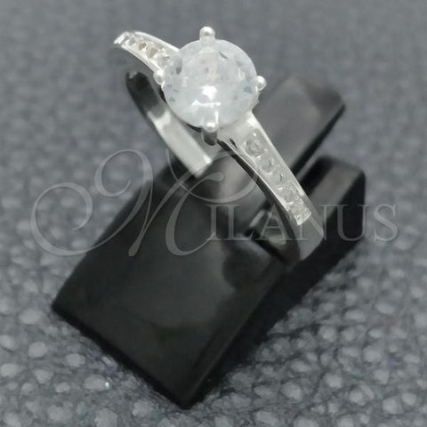 Sterling Silver Wedding Ring, with White Cubic Zirconia, Polished, Silver Finish, 01.398.0006.06