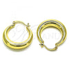 Oro Laminado Medium Hoop, Gold Filled Style Hollow Design, Polished, Golden Finish, 02.163.0157.25