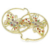 Oro Laminado Large Hoop, Gold Filled Style Butterfly Design, with Multicolor Crystal, Diamond Cutting Finish, Golden Finish, 02.380.0045.1.50