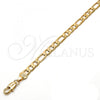 Oro Laminado Basic Necklace, Gold Filled Style Figaro Design, Polished, Golden Finish, 5.222.014.28