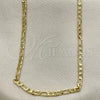 Oro Laminado Basic Necklace, Gold Filled Style Figaro Design, Polished, Golden Finish, 04.213.0111.24