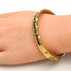 Gold Tone Individual Bangle, Heart Design, Black Enamel Finish, Golden Finish, 07.252.0031.05.GT (07 MM Thickness, Size 5 - 2.50 Diameter)