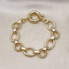 Oro Laminado Fancy Bracelet, Gold Filled Style and Rolo Polished, Golden Finish, 03.415.0007.07