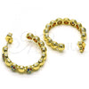 Oro Laminado Medium Hoop, Gold Filled Style with Multicolor Micro Pave, Polished, Golden Finish, 02.210.0783.1.30