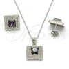 Sterling Silver Earring and Pendant Adult Set, with  Cubic Zirconia and White Micro Pave, Polished, Rhodium Finish, 10.186.0030