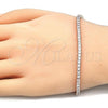 Sterling Silver Tennis Bracelet, with White Cubic Zirconia, Polished, Rose Gold Finish, 03.336.0033.1.08