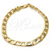 Gold Tone Basic Bracelet, Curb Design, Polished, Golden Finish, 04.242.0029.08GT