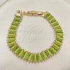 Oro Laminado Fancy Bracelet, Gold Filled Style Multicolor Resin Finish, Golden Finish, 03.60.0132.6.08