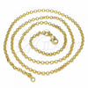 Oro Laminado Basic Necklace, Gold Filled Style Rolo Design, Golden Finish, 04.09.0170.1.16