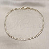 Oro Laminado Basic Anklet, Gold Filled Style Curb Design, Polished, Golden Finish, 5.222.007.10