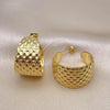 Oro Laminado Medium Hoop, Gold Filled Style Diamond Cutting Finish, Golden Finish, 02.341.0183