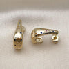 Oro Laminado Stud Earring, Gold Filled Style with Multicolor Cubic Zirconia, Polished, Golden Finish, 02.283.0202