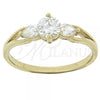 Oro Laminado Multi Stone Ring, Gold Filled Style with White Cubic Zirconia, Polished, Golden Finish, 5.166.034.08 (Size 8)