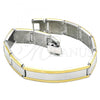 Stainless Steel Solid Bracelet, Polished, Two Tone, 03.114.0273.1.08