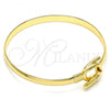Oro Laminado Individual Bangle, Gold Filled Style Horseshoe Design, Polished, Golden Finish, 07.192.0010.04