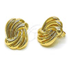 Oro Laminado Stud Earring, Gold Filled Style Polished, Golden Finish, 02.195.0312