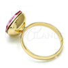 Oro Laminado Multi Stone Ring, Gold Filled Style with Rose Swarovski Crystals, Polished, Golden Finish, 01.239.0005.8 (One size fits all)