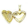 Oro Laminado Locket Pendant, Gold Filled Style Heart Design, Polished, Golden Finish, 05.117.0011