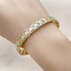 Oro Laminado Individual Bangle, Gold Filled Style Polished, Tricolor, 07.170.0053