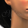 Stainless Steel Stud Earring, with Pink Crystal, Polished, Golden Finish, 02.271.0017.1