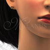 Stainless Steel Stud Earring, with Coffee Crystal, Polished, Golden Finish, 02.271.0008.4