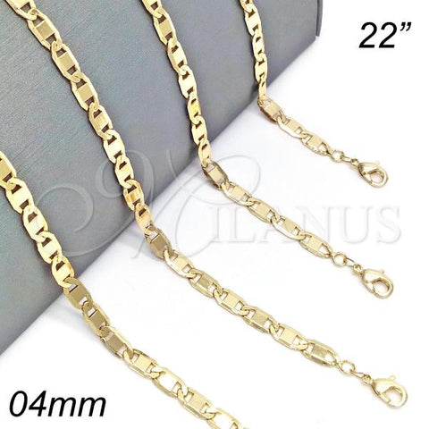 Oro Laminado Basic Necklace, Gold Filled Style Polished, Golden Finish, 04.213.0093.22