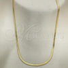 Oro Laminado Basic Necklace, Gold Filled Style Herringbone Design, Polished, Golden Finish, 03.02.0083.18