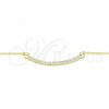 Sterling Silver Pendant Necklace, Heart Design, with White Cubic Zirconia, Polished, Golden Finish, 04.336.0182.2.16