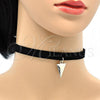 Oro Laminado Fancy Necklace, Gold Filled Style Choker Design, Diamond Cutting Finish, Golden Finish, 04.215.0006.13