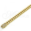 Oro Laminado Basic Necklace, Gold Filled Style Chunky Design, with White Cubic Zirconia, Polished, Golden Finish, 03.278.0004.30