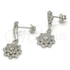 Sterling Silver Dangle Earring, with White Cubic Zirconia, Polished, Rhodium Finish, 02.175.0130