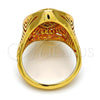 Oro Laminado Multi Stone Ring, Gold Filled Style with White Micro Pave, Polished, Golden Finish, 01.118.0032.07 (Size 7)